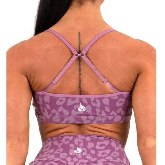 RYDERWEAR Animal Sports Bra Sz Small Leopard Purple - Picture 4 of 8